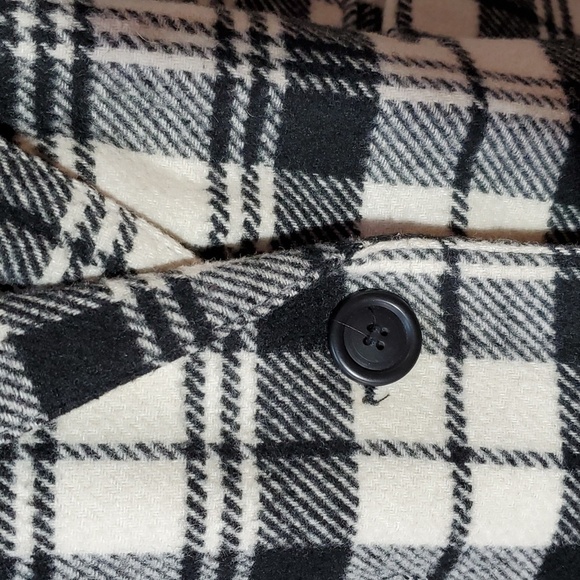 Adolfo- Womens Wool Suit Coat/Jacket Black/White Checked Soft Button front Sz.M - Picture 4 of 7